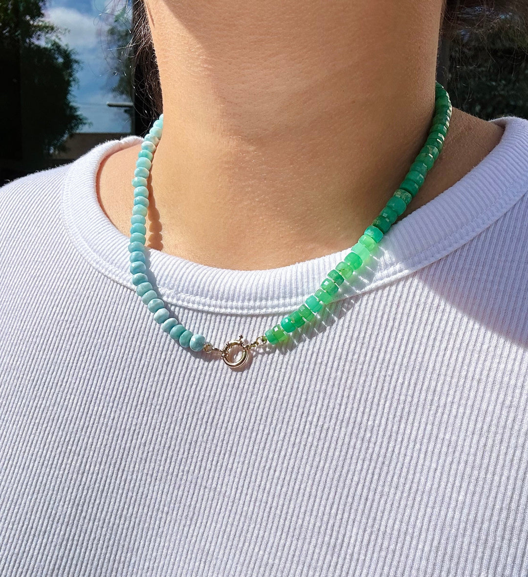 Manzana — Larimar & Chrysoprase Necklace