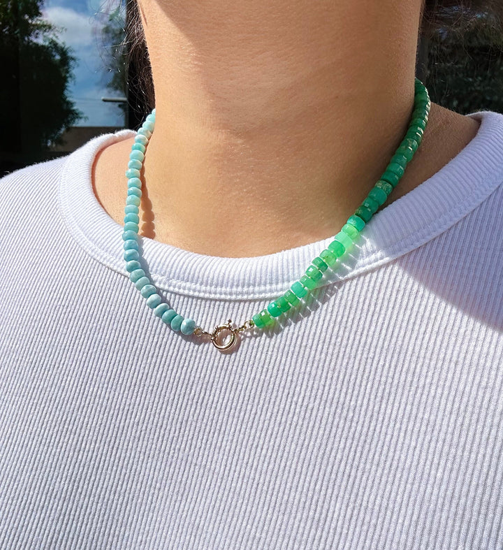 Manzana — Larimar & Chrysoprase Necklace